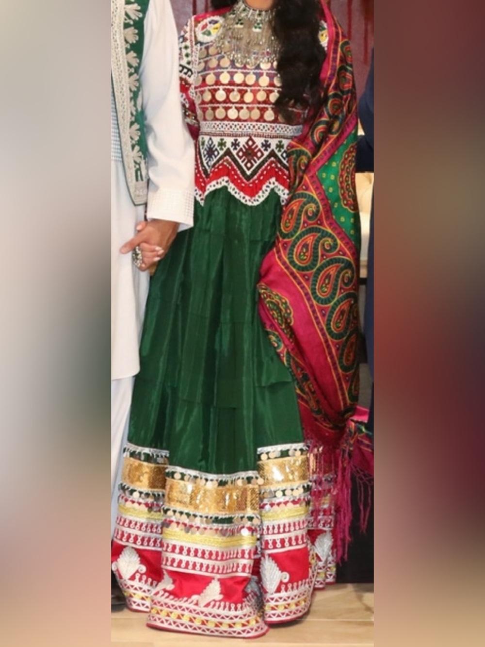 Green afghani dress